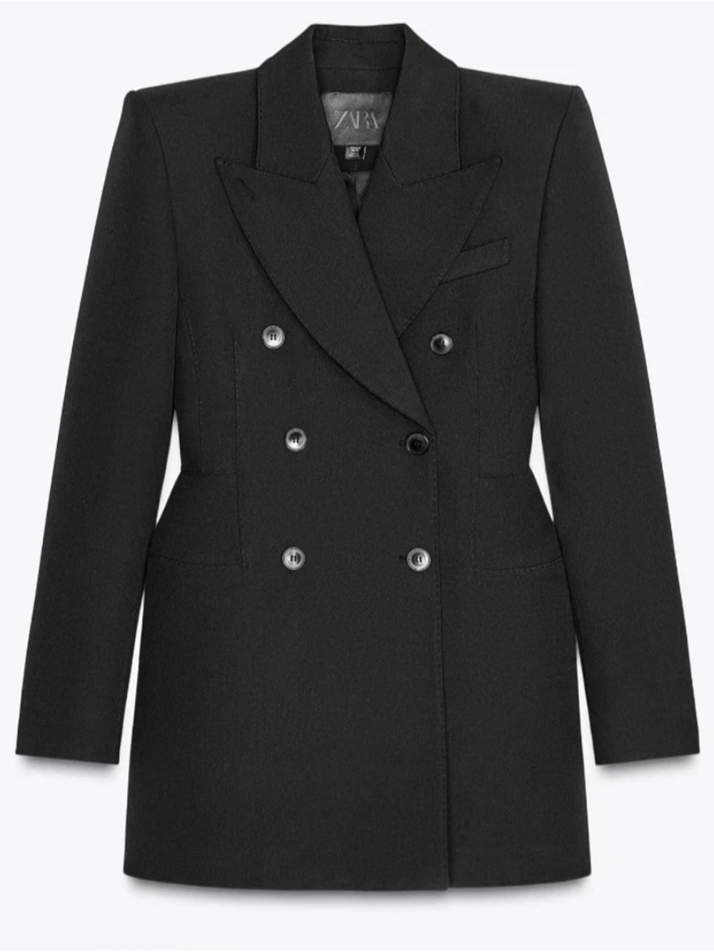 ZARA WOMAN BLACK ZW COLLECTION DOUBLE BREASTED BLAZER DRESS - Picture 4 of 10
